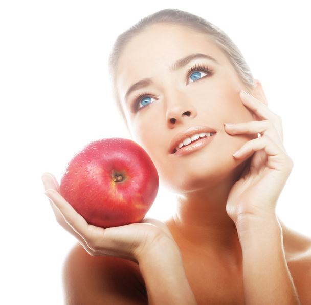Attractive young woman with an apple - Foto, Imagem