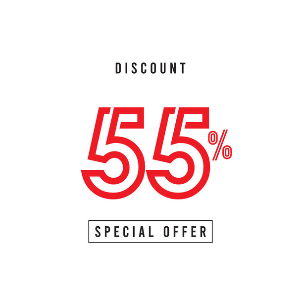 Discount 55% Special Offer Vector Template Design Illustration - Вектор,изображение