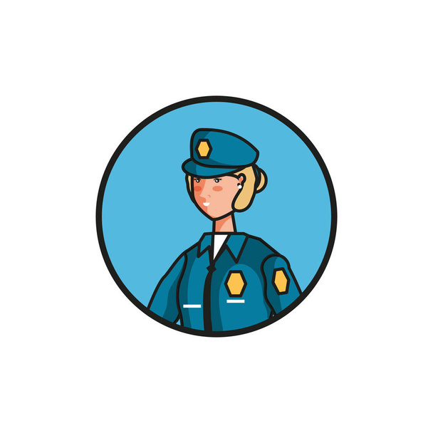 female police officer avatar character - Vector, Image
