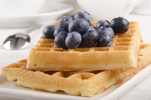 home made waffle with blueberries - Photo, Image