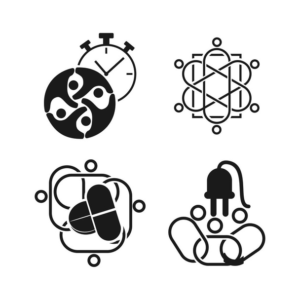 Команда зобов'язань співпрацювати бізнес чорний логотип ілюстрація Ve
 - Вектор, зображення