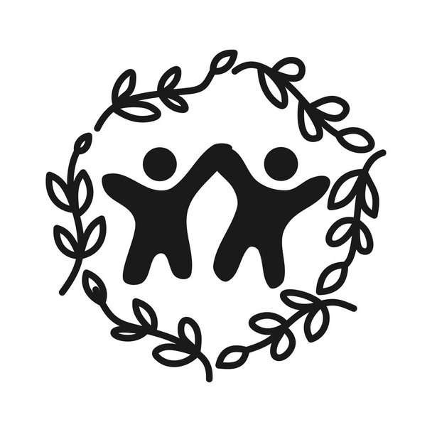 Compromiso Trabajo en equipo Juntos Negocios Negro Logo Ilustración Ve
 - Vector, Imagen