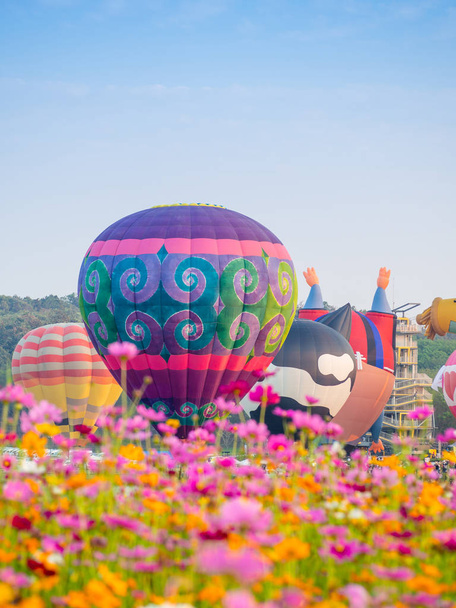 Сінгха парк Chiangrai Міжнародний повітряна куля Fiesta 2019 в Сінгха парк, Чіанг-Рай, Таїланд. - Фото, зображення