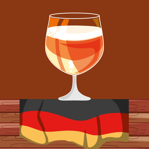 Beker van bier met Duitsland vlag Oktoberfest Festival - Vector, afbeelding
