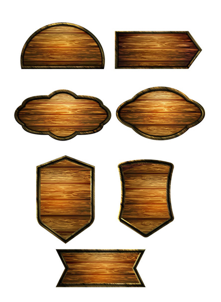 Vector realistic illustration of wooden signboard - Vetor, Imagem