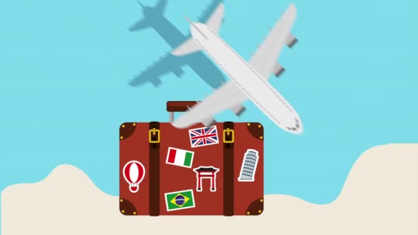 valise avec avion volant animation
 - Séquence, vidéo
