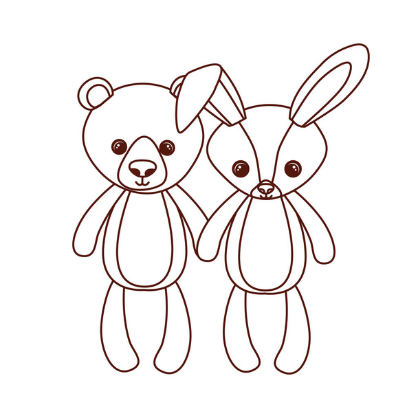 ours mignon et lapin peluches jouets pour bébés
 - Vecteur, image