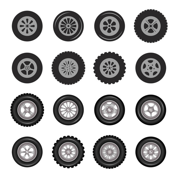 Car tires and track traces  - Vector, Image