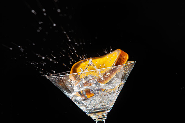 Orange, Glass, Ice And Water - Фото, зображення