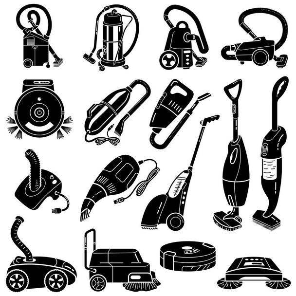 Vacuum cleaner icons set, simple style - Vettoriali, immagini