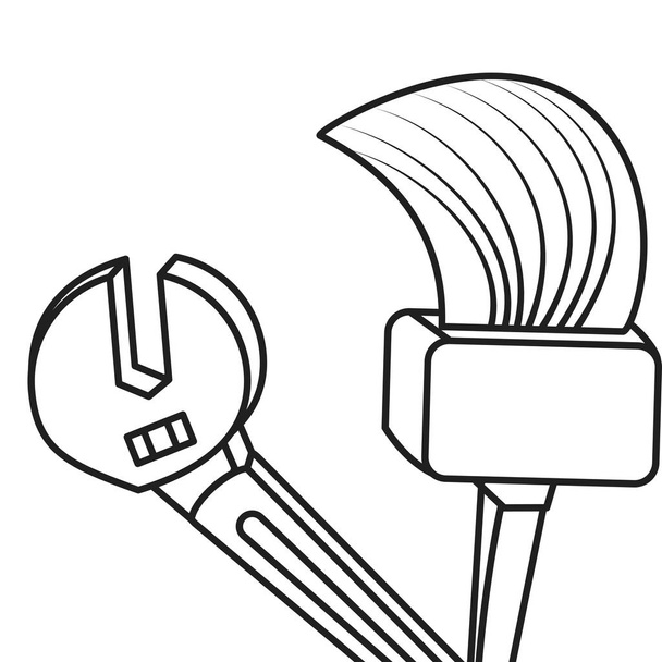 outil clé clé avec pinceau
 - Vecteur, image