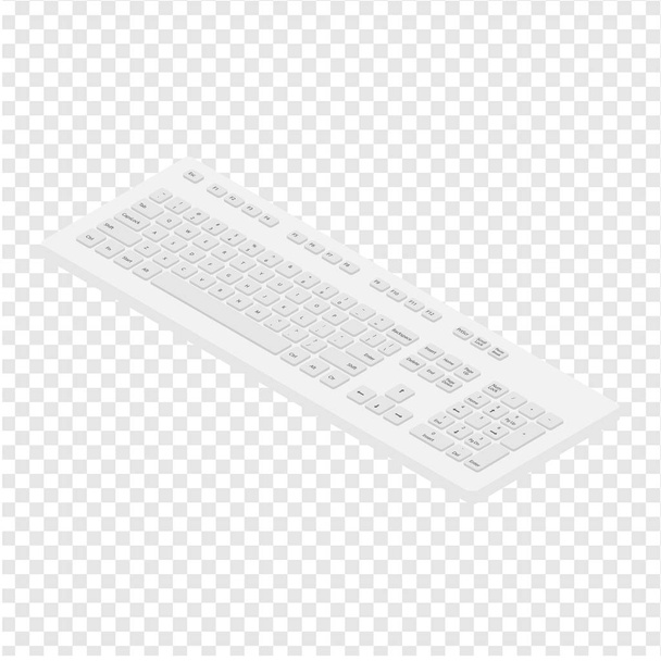 Isometric view white pc keyboard. Personal computer tool to write words - Vector, Image