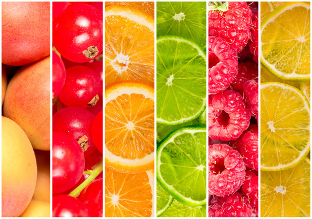 Colagem de frutas frescas de verão
 - Foto, Imagem