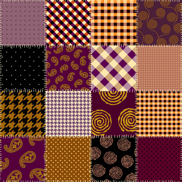 Patchwork textile pattern. Seamless quilting design background. - Vecteur, image