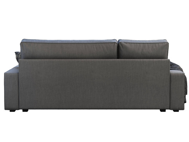 Σύγχρονος καναπές με σκούρο γκρι ύφασμα και ανάκλιντρο. απόδοση 3D - Φωτογραφία, εικόνα