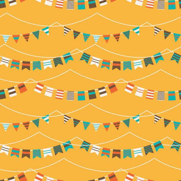 Colorful pattern with bunting and garland - Vecteur, image