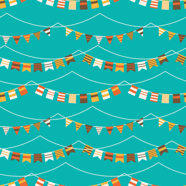 Colorful pattern with bunting and garland - Vector, Image