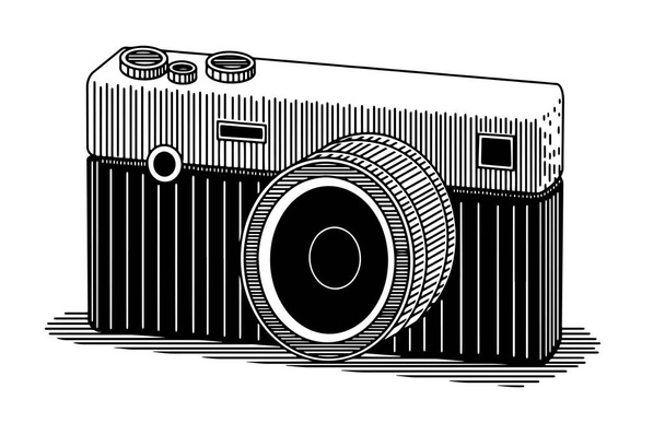 Illustration of an isolated SLR camera - Vettoriali, immagini
