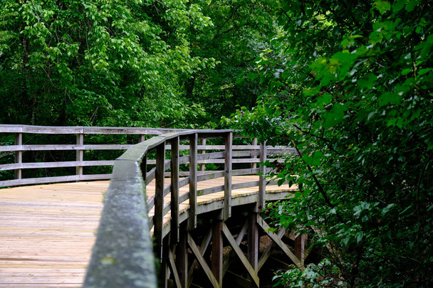 деревянный пешеходный мост
 - Фото, изображение