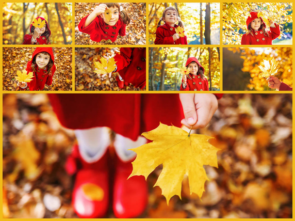 Collage e autunno foto per bambini. Focus selettivo
. - Foto, immagini