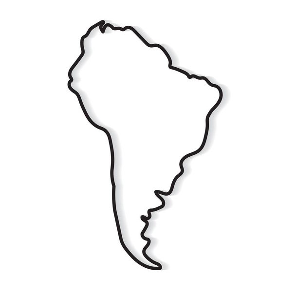 μαύρο περίγραμμα του χάρτη της Νότιας Αμερικής-απεικόνιση διάνυσμα - Διάνυσμα, εικόνα