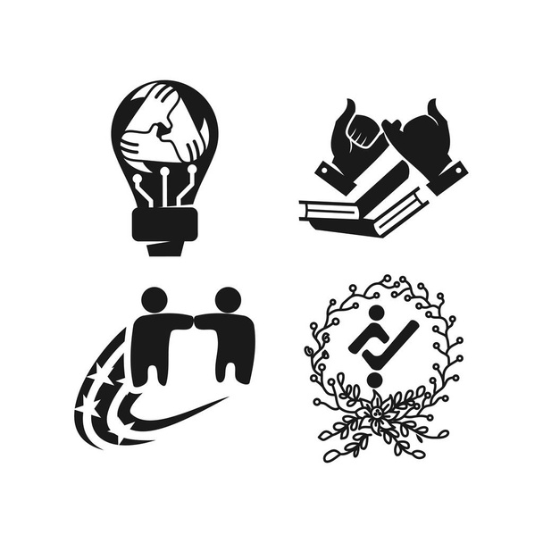 листя лампочки Команда Робота з чорним логотипом
  - Вектор, зображення