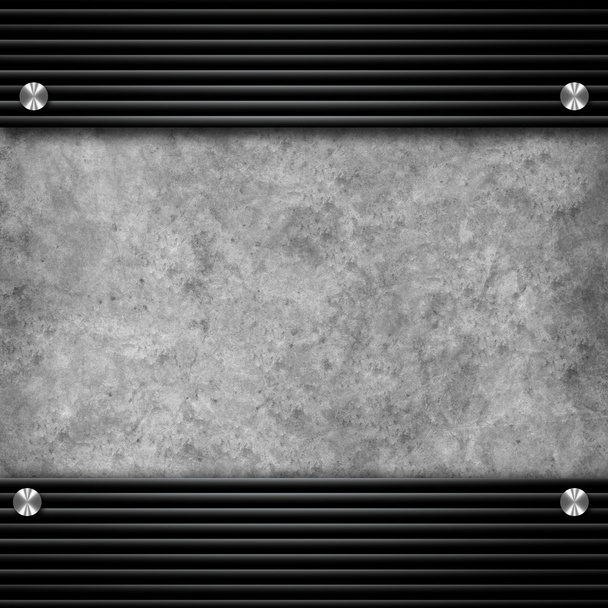Placa metálica con tornillos
 - Foto, Imagen