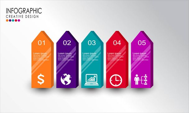 Timeline Business Infographic design vector with icons can be used for workflow layout Business data visualization. Creative concept for infographic - Vector, Image