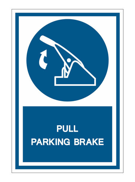 Tire del freno de estacionamiento signo de símbolo aislar sobre fondo blanco, ilustración vectorial
  - Vector, Imagen