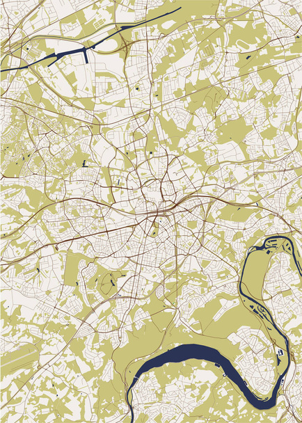 Essenin kaupungin kartta, Saksa
 - Vektori, kuva
