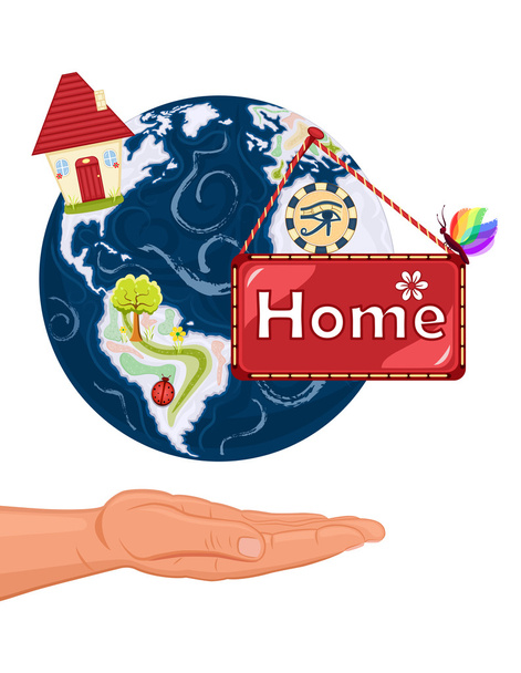home sweet home - die Erde - Vektor, Bild