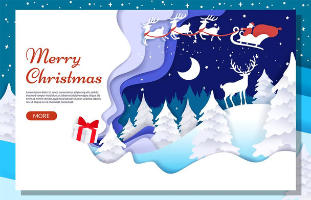 Frohe Weihnachten Vektor Website Landing Page Design-Vorlage - Vektor, Bild