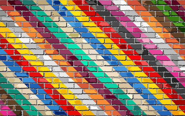 Multi Color Téglafalnak háttér-illusztráció, tégla textúra háttér                                                                                                                               - Vektor, kép