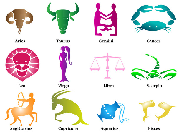 Serie di simboli zodiacali astrologici. segni oroscopo
. - Vettoriali, immagini