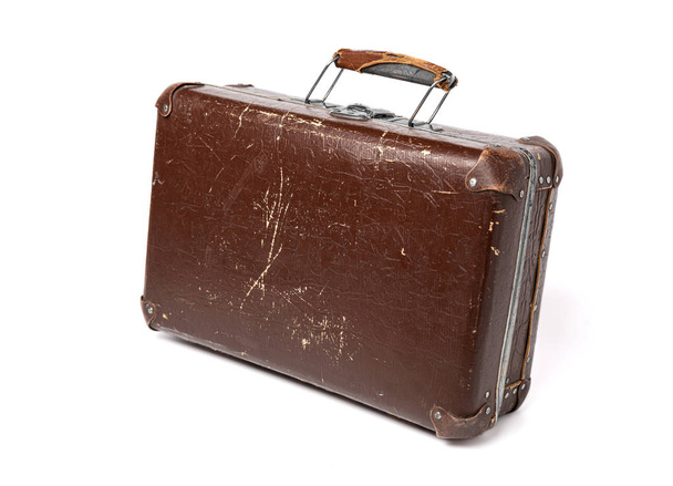 παλιά βαλίτσα απομονωμένη σε λευκό φόντο - Φωτογραφία, εικόνα