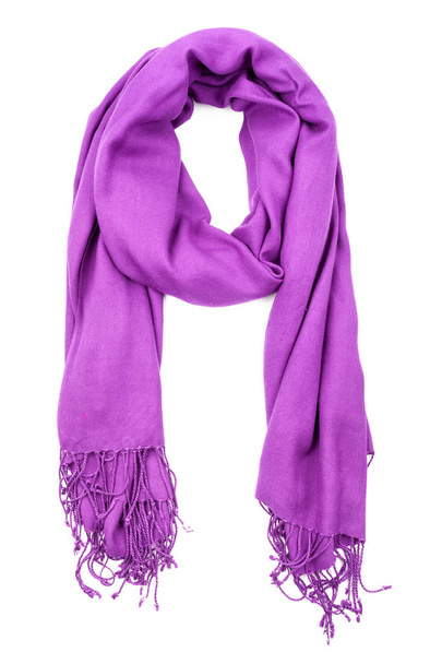 Silk scarf. Purple silk scarf isolated on white background - Photo, Image