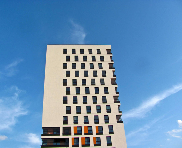 Modern apartment building. Facade, contemporary architecture. Stylish living block of flats. - Zdjęcie, obraz