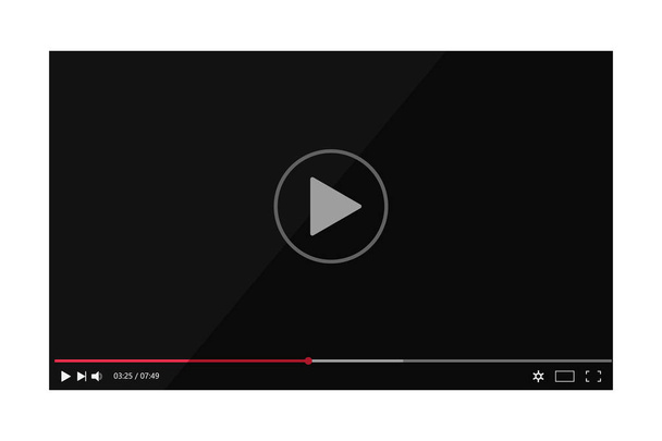 Οθόνη αναπαραγωγής βίντεο με μπάρα σε στυλ Ματού. Διασύνδεση πολυμέσων με τη γραμμή παικτών για το Web. Πλαίσιο βίντεο Flat Player με οθόνη πολυμέσων σε απομονωμένο φόντο. απεικόνιση διανυσματικού φορέα - Διάνυσμα, εικόνα