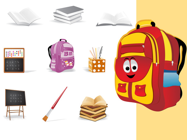 Background with school object - Vector, afbeelding