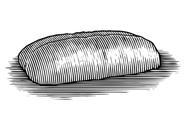 Woodcut ilustração de um pão italiano
. - Vetor, Imagem
