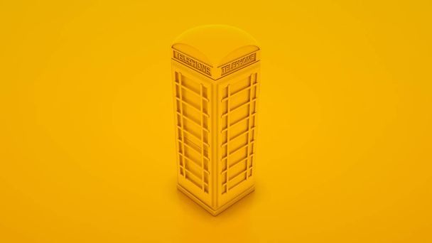 黄色の電話最小限のアイデアコンセプト。3Dイラスト - 写真・画像