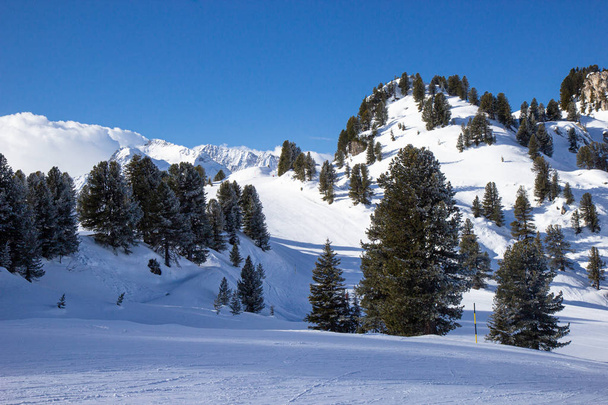 view of Mayrhofen ski resort in winter time, Austria - Zdjęcie, obraz