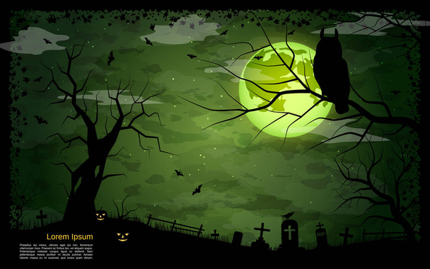 Halloween miedo noche vector fondo
 - Vector, imagen