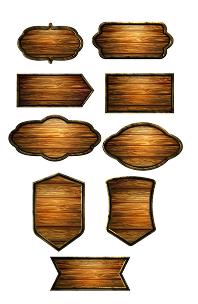 Vector realistic illustration of wooden signboard - Vector, afbeelding