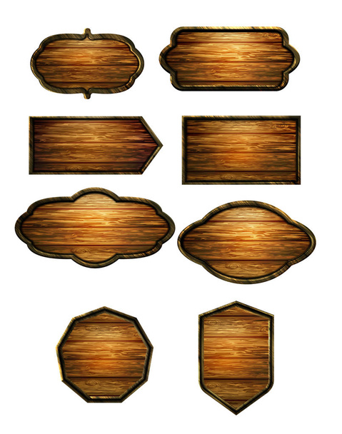 Векторна реалістична ілюстрація дерев'яної вивіски
 - Вектор, зображення