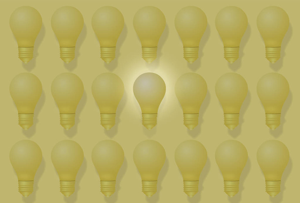 Ideias criativas sobre a lâmpada
 - Vetor, Imagem