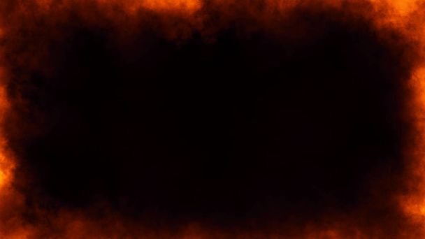 Frame of real fire flames burn motion smoke . Border texture overlays. Design element. - Фото, изображение