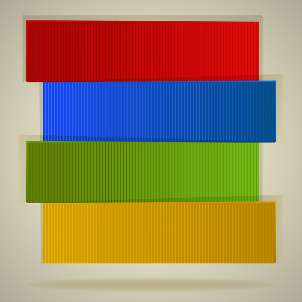 Color rectangular banners stack illustration. - Vector, Imagen