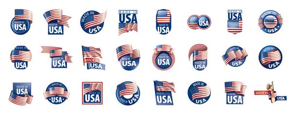 Флаг США, векторная иллюстрация на белом фоне - Вектор,изображение