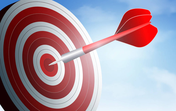 red arrows darts in target. business success goal. creative idea - Vector, Image